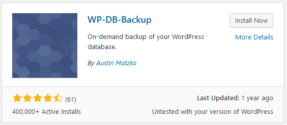 WP DB Backup WordPress stats