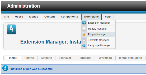 Joomla Plug-in Manager