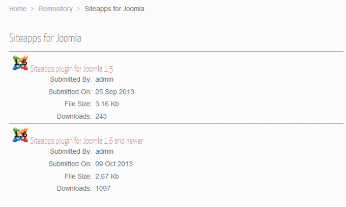 Download SiteApps for Joomla